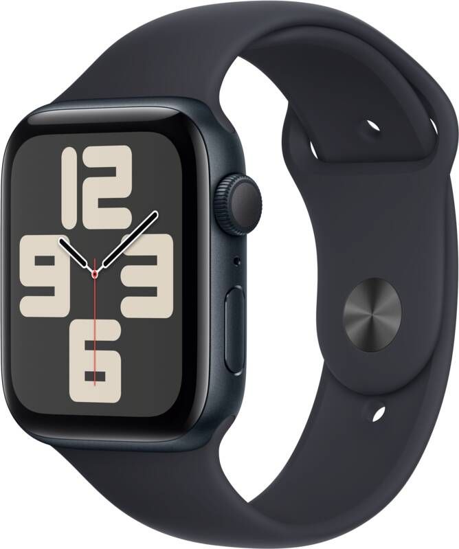 Apple Watch SE (2022) 44mm Midnight Aluminium Sportband M L Smartwatch