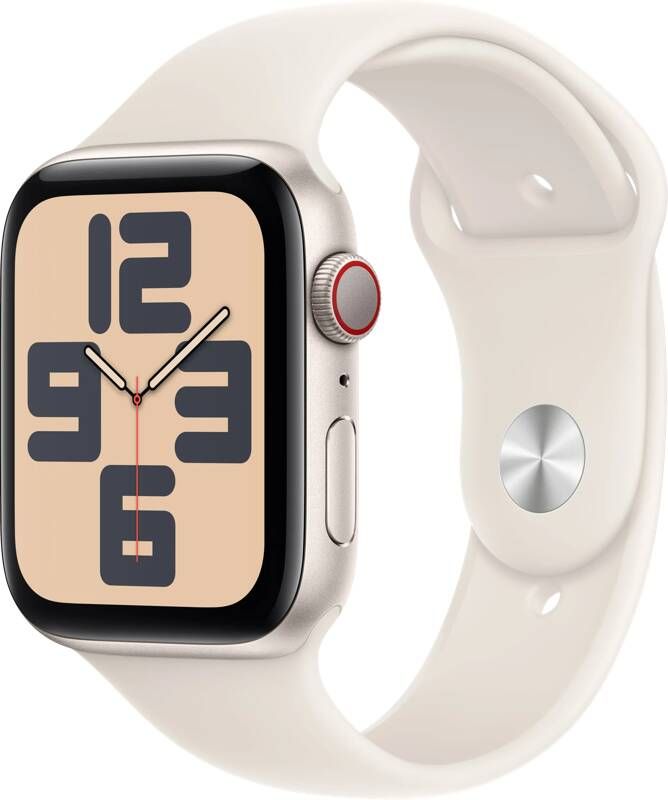 Apple Watch SE GPS + Cellular 44mm Aluminium Case met Sport Band M L Smartwatch Grijs