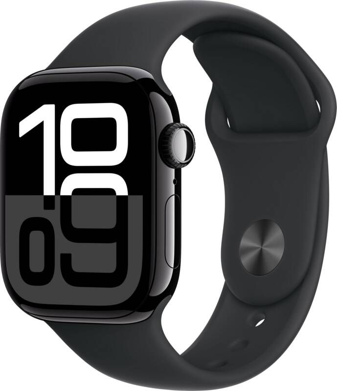 Apple Watch Series 10 GPS 42mm Aluminium Case met Sport Band M L Smartwatch Zwart