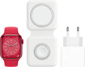 Apple Watch Series 8 4G 41mm RED Aluminium RED Sportband + MagSafe Oplaadpakket