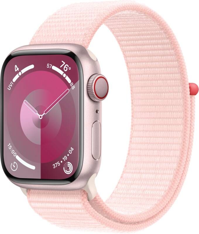 Apple Watch Series 9 41mm Roze Aluminium Sport Loop Smartwatch Roze