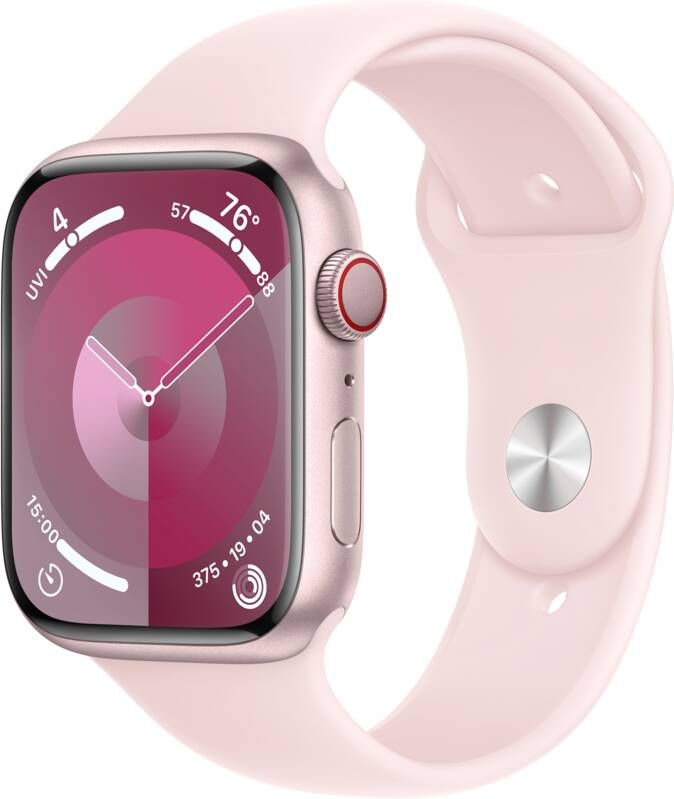 Apple Watch Series 9 4G 45mm Roze Aluminium Sportband M L