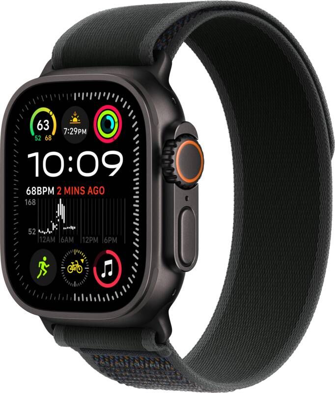 Apple Watch Ultra 2 GPS + Cellular 49mm Titanium Case met Trail Loop M L Smartwatch Zwart