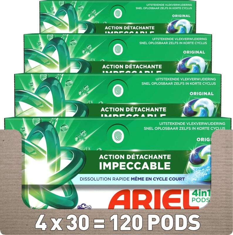 Ariel 4in1 PODS Wasmiddel Pods Original 4 x 30 Wasbeurten 120 wasbeurten