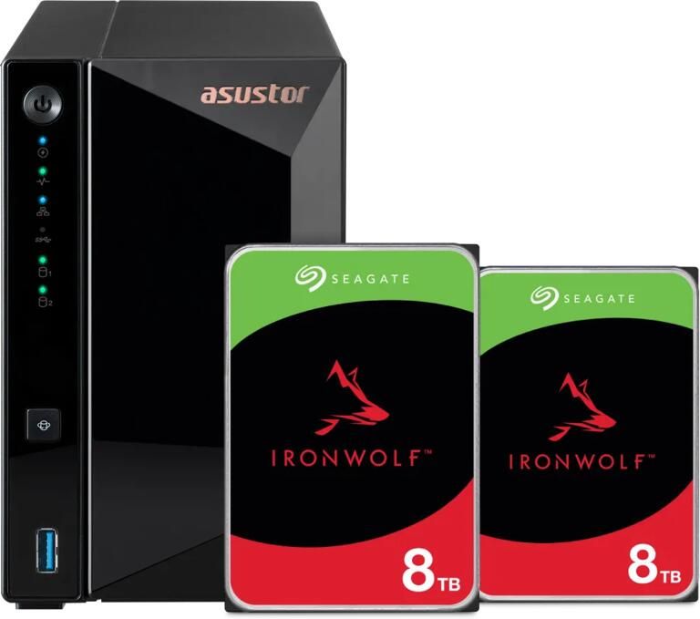 Asustor AS3302T v2 + Seagate Ironwolf 16TB (2x8TB)