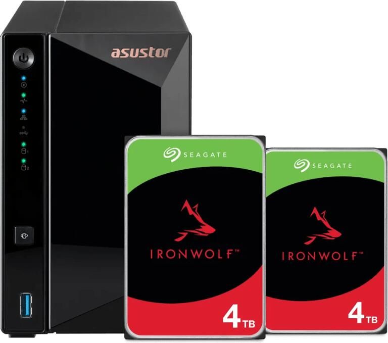 Asustor AS3302T v2 + Seagate Ironwolf 8TB (2x4TB)
