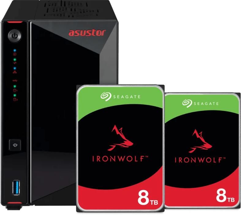Asustor AS5402T + Seagate Ironwolf 16TB (2x8TB)