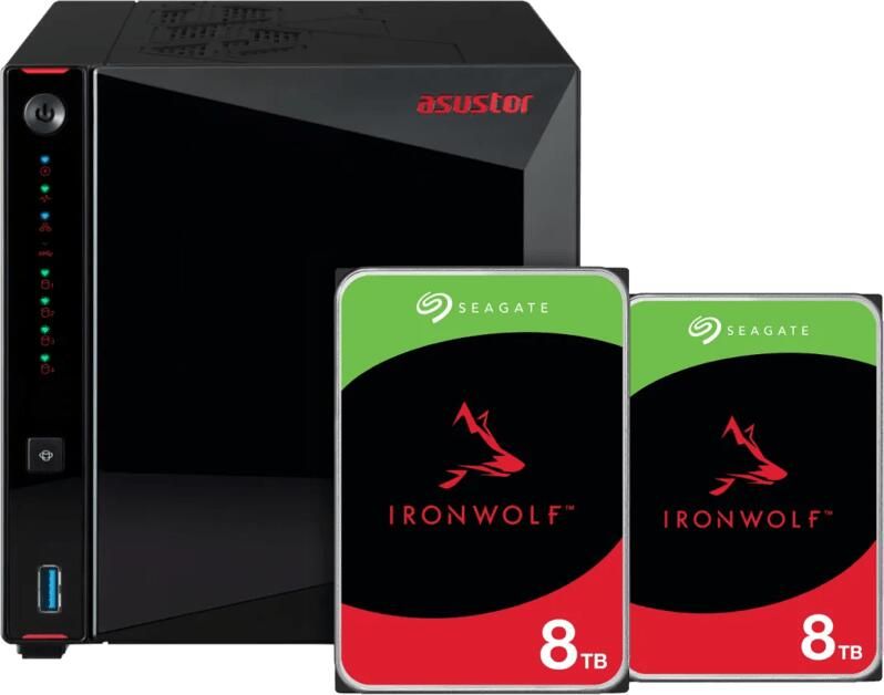 Asustor AS5404T + Seagate Ironwolf 16TB (2x8TB)