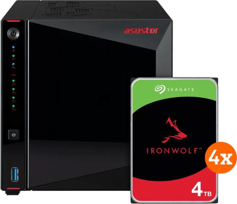 Asustor AS5404T + Seagate Ironwolf 16TB (4x4TB)