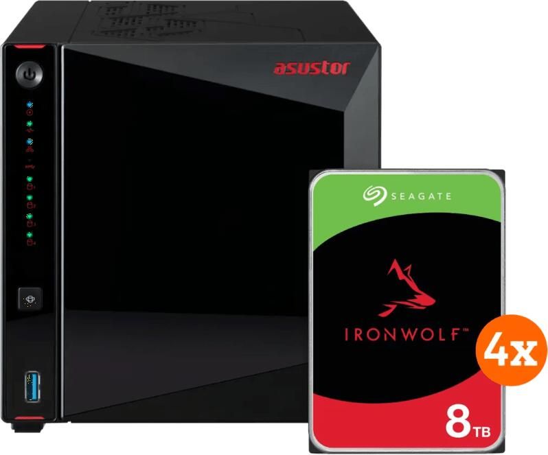 Asustor AS5404T + Seagate Ironwolf 32TB (4x8TB)
