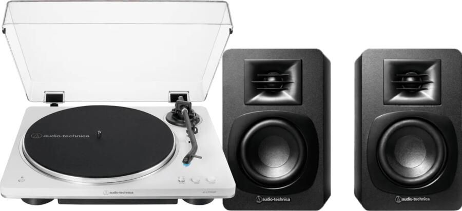 Audio-Technica Audio Technica AT-LP70xBT Wit + ATH-SP3X Zwart