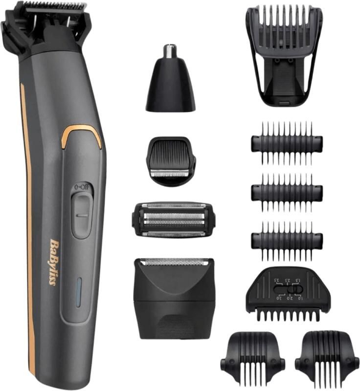 BaByliss Graphite Precision 12 in 1 Multi-Trimmer Trimmerset MT987E Precisie Baardtrimmer Bodygroomer Wenkbrauw Oor Neustrimmer