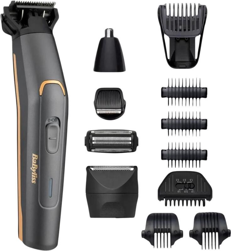 BaByliss Graphite Precision 12 in 1 Multi-Trimmer Trimmerset MT987E Precisie Baardtrimmer Bodygroomer Wenkbrauw Oor Neustrimmer