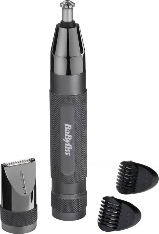 BaByliss MEN Super-X Metal Series precisietrimmer E111E Special Edition Neushaartrimmer wenkbrauwtrimmer incl. 2 opzetkammen