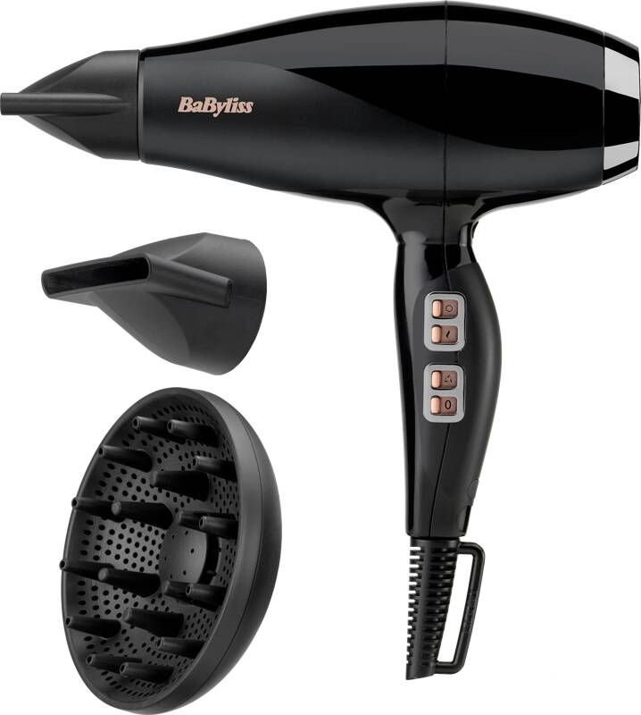 BaByliss Air Power Pro 2300 6716DE Föhn met diffuser en 2 extra blaasmonden 122 km u Coolshot