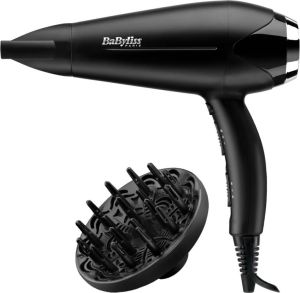 BaByliss Turbo Smooth 2200W Fohn D572DE 15mm grote diffuser Coolshot