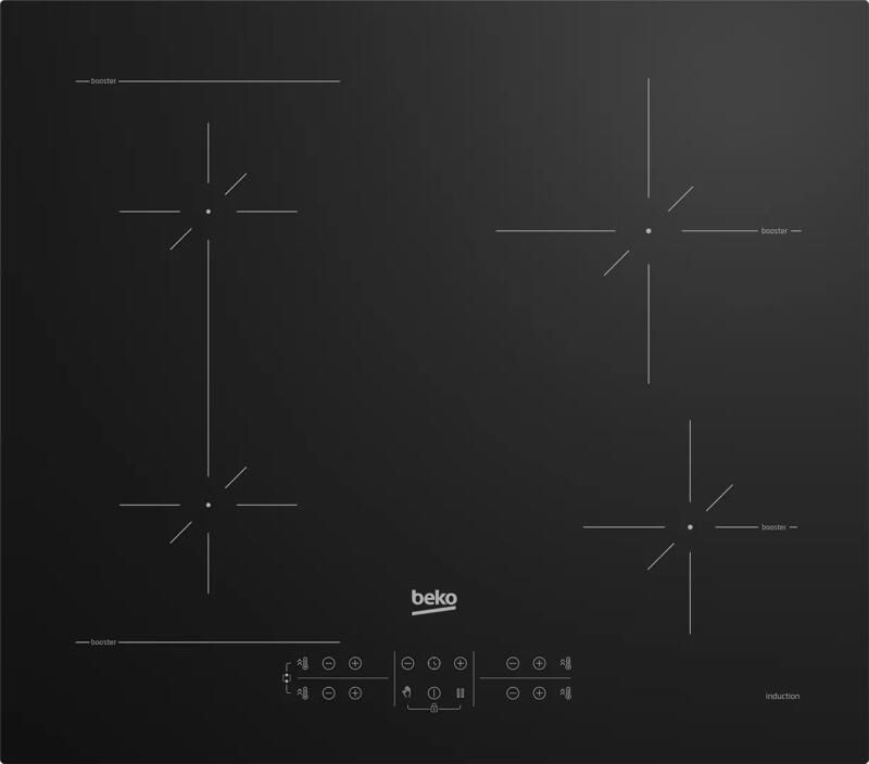 Beko HII64200SFMT kookplaat Zwart Ingebouwd 59 cm Inductiekookplaat zones 4 zone(s)