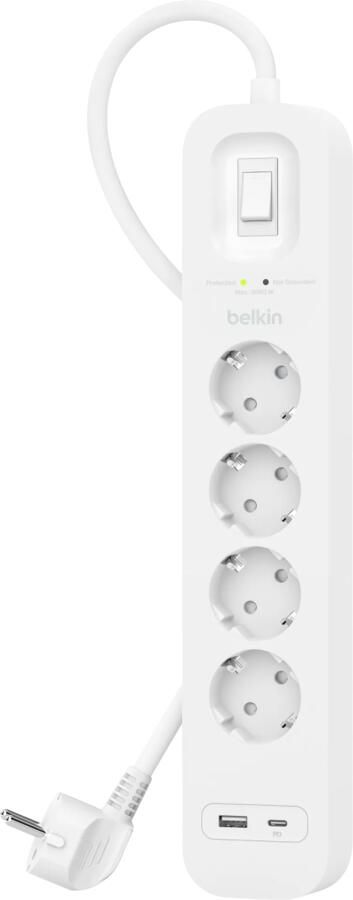 Belkin Surge Protection 4 Outlet 2 Meter Usb C Wit