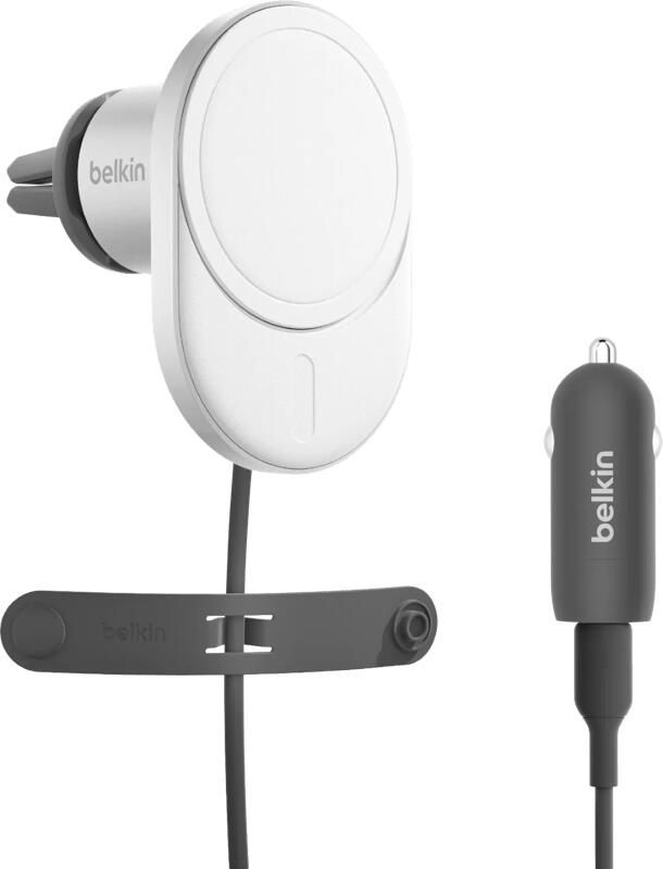 Belkin Telefoonhouder Auto Luchtrooster met MagSafe en Qi2 Opladen Zilver