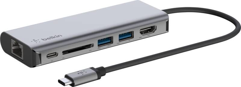 Belkin AVC008BTSGY USB C 6in1 hub | USB-Hubs | Accessoires&Toebehoren Computer toebehoren | 0745883819829
