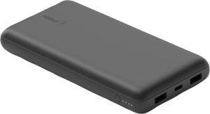 Belkin 3-poorts 10.000mAh-powerbank + USB-A USB-C-kabel zwart