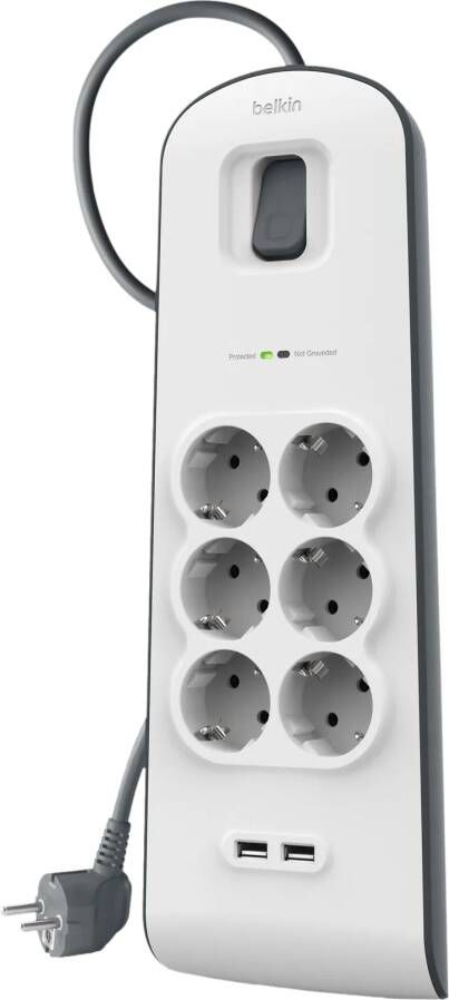 Belkin Surge Protector 6 outlet 2 meter 2x usb
