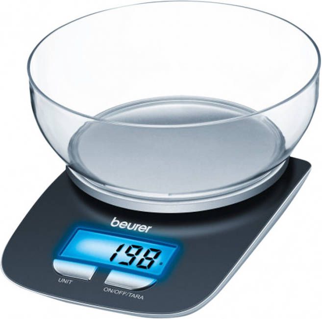 Beurer KS 25 Digitale keukenweegschaal 1.2 liter kom 3 kg Tarra functie Op 1 gram nauwkeurig Incl. batterijen Zwart
