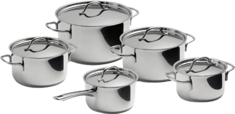 BK Profiline pannenset 5 delig RVS nductie