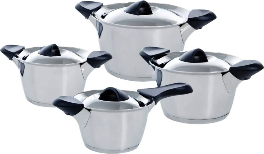 BK Q-linair Classic pannenset 4 delig RVS veilig afgietsysteem inductie