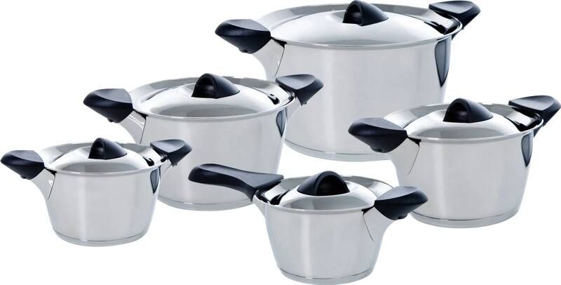BK Q-linair Classic pannenset 5 delig RVS veilig afgietsysteem inductie