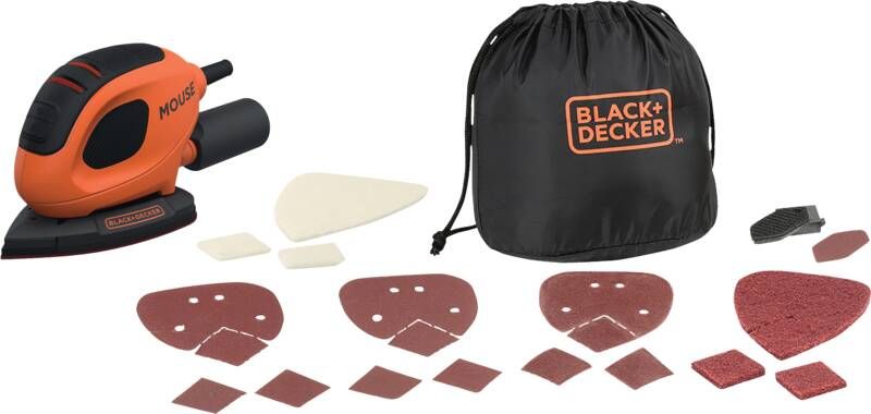 BLACK+DECKER Black & Decker Bew230bc-qs Schuurmachine 55w Met 15 Accessoires Oranje