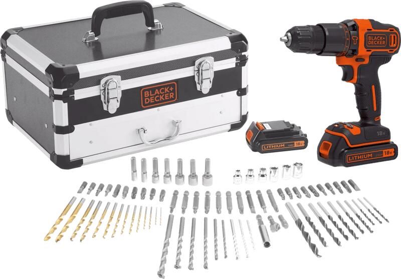 BLACK+DECKER BDC718AS2F-QW Klopboormachine 18V incl. 2 accu s 80 accessoires