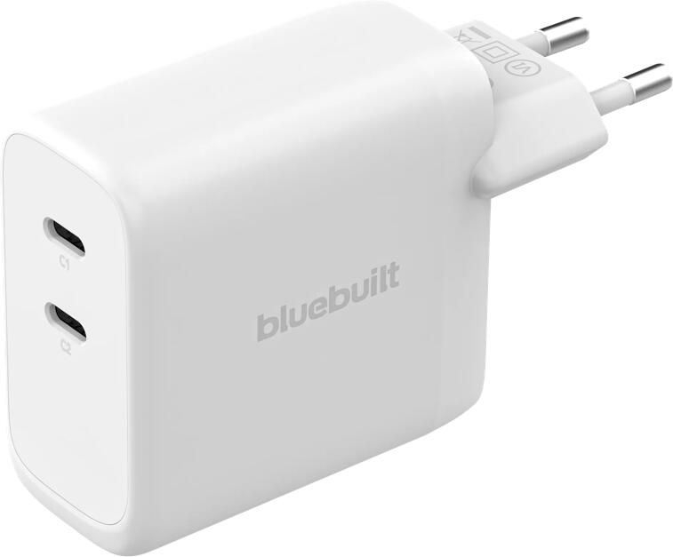 BlueBuilt 100W GaN Oplader met 2 Usb C Poorten Wit