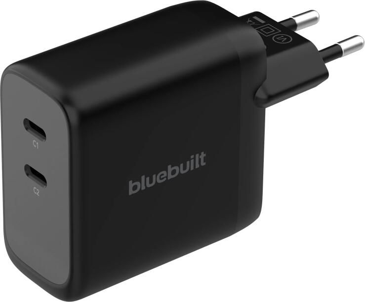 BlueBuilt 100W GaN Oplader met 2 Usb C Poorten Zwart