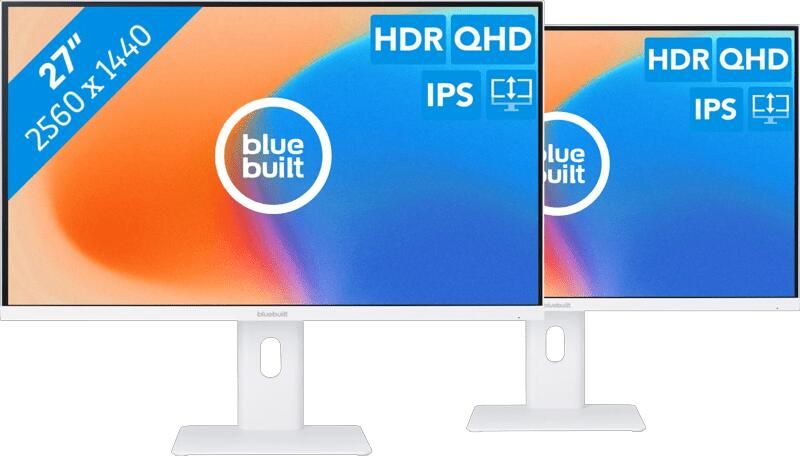 BlueBuilt 27 inch Quad HD Monitor Duo pack