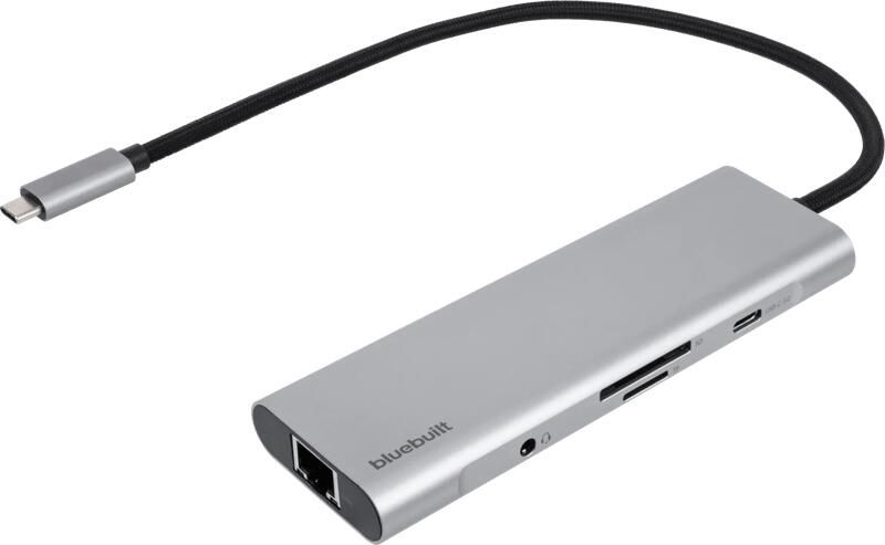 BlueBuilt 8-in-1 Docking Station met Usb C Zilver