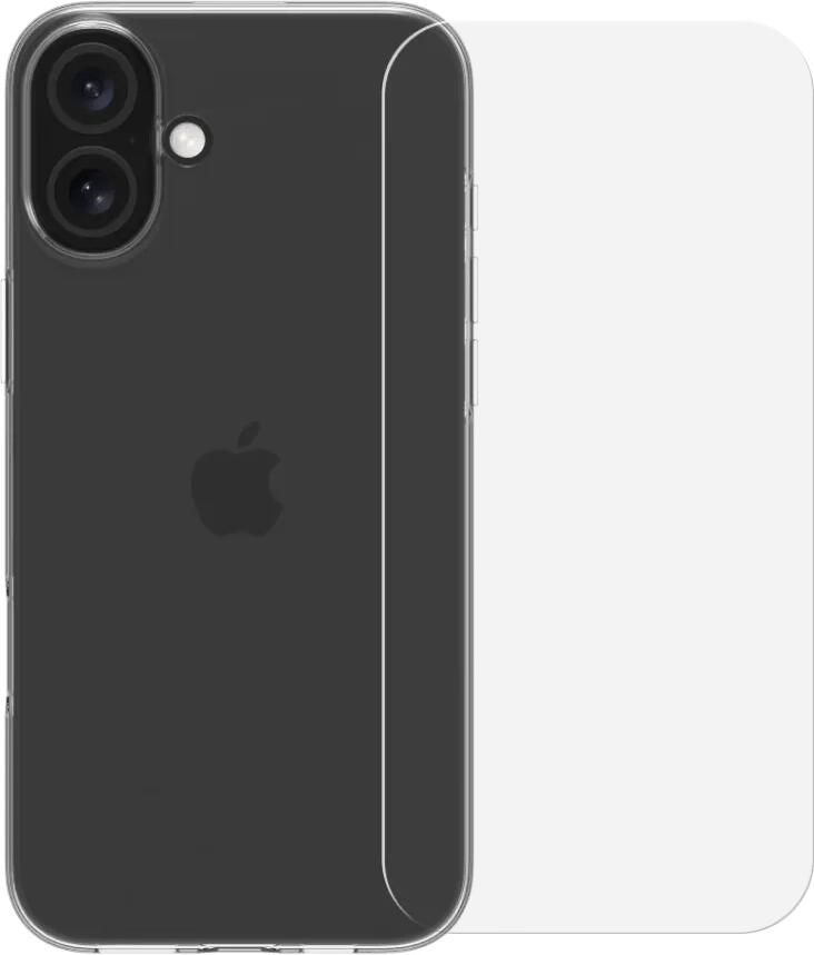 BlueBuilt Back Cover Apple iPhone 16 Plus Transparant + Screenprotector Glas
