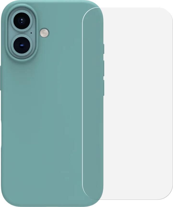 BlueBuilt Back Cover iPhone 16 Groen + Screenprotector Glas
