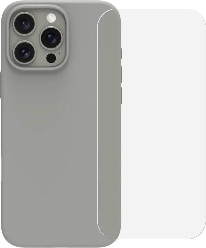 BlueBuilt Back Cover iPhone 16 Pro Max Grijs + Screenprotector Glas