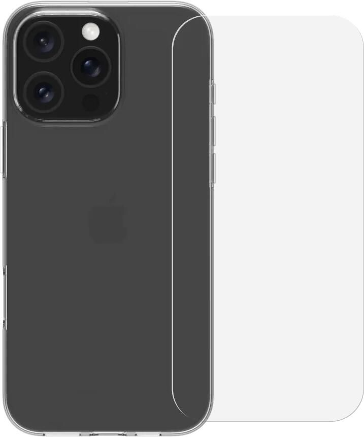 BlueBuilt Back Cover iPhone 16 Pro Max Transparant + Screenprotector Glas