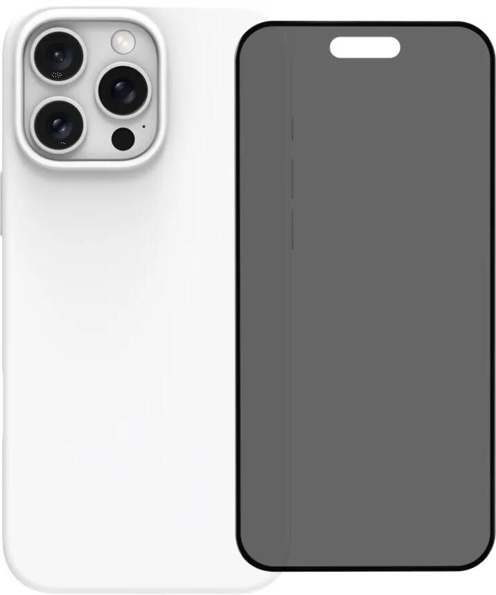 BlueBuilt Back Cover iPhone 16 Pro Max Wit + Privacy Filter Screenprotector Glas