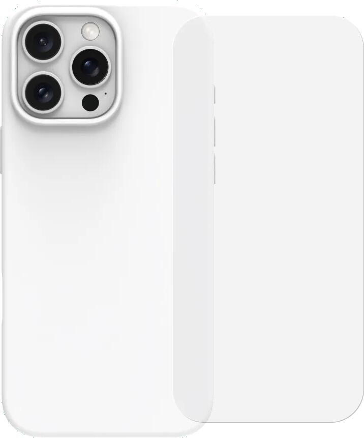 BlueBuilt Back Cover iPhone 16 Pro Max Wit + Screenprotector Glas