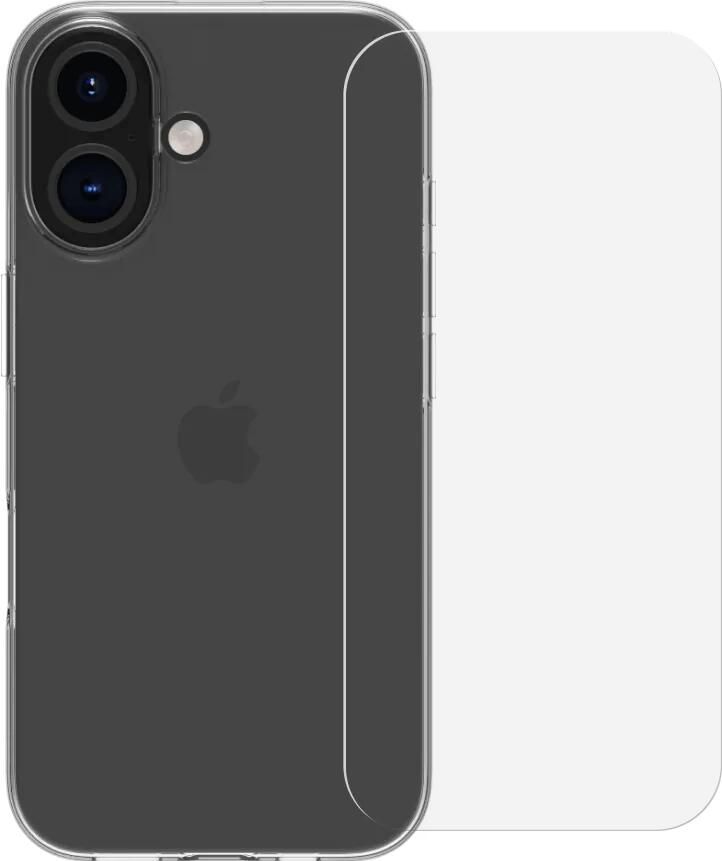 BlueBuilt Back Cover iPhone 16 Transparant + Screenprotector Glas