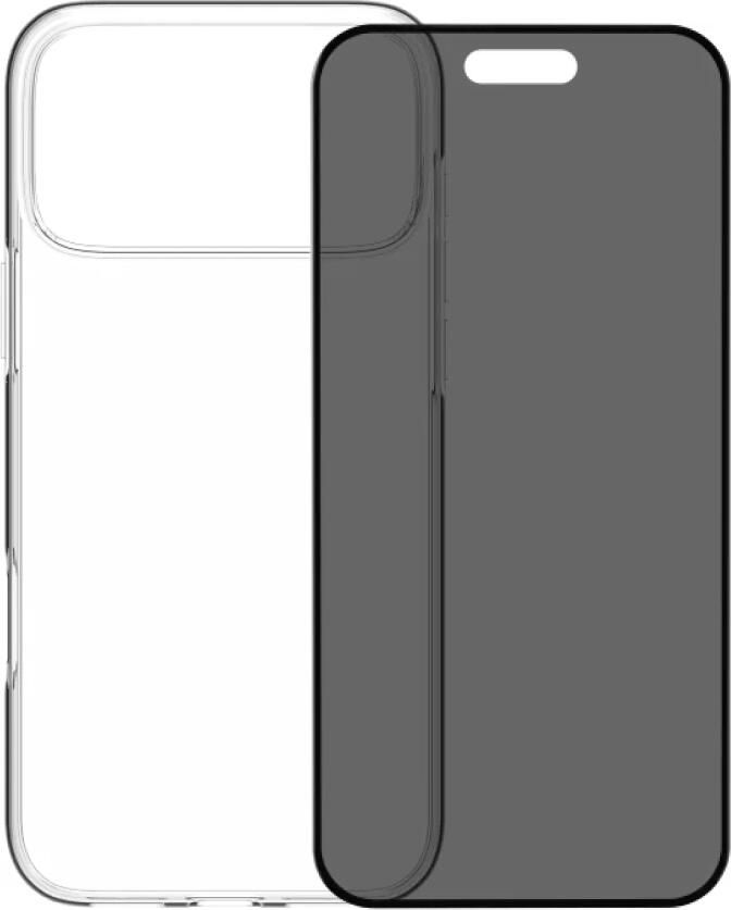 BlueBuilt Back Cover iPhone 17 Pro Max Transparant + iPhone 17 Pro Max Privacy Screenprotector Glas