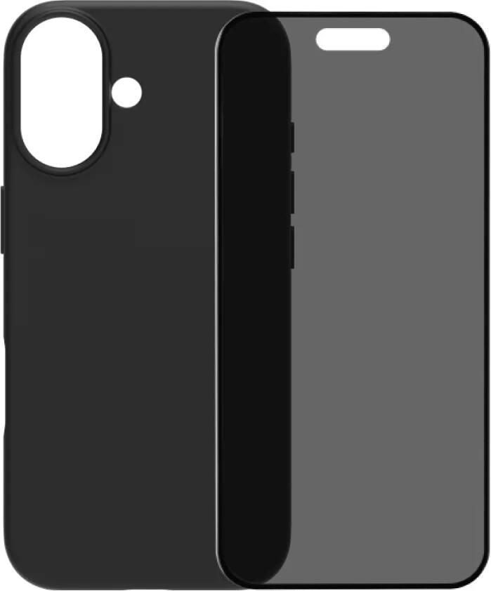 BlueBuilt Back Cover iPhone 17 Zwart + iPhone 17 Privacy Screenprotector Glas