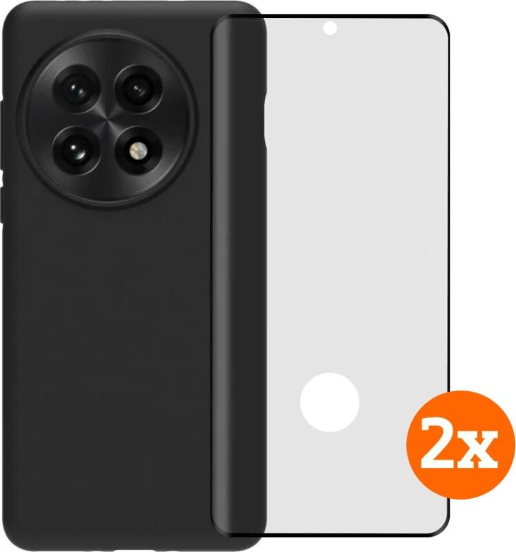 BlueBuilt Back Cover OnePlus 13 Zwart + Screenprotector Glas Duo Pack