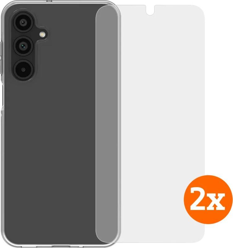 BlueBuilt Back Cover Samsung Galaxy A16 4G 5G Transparant + Screenprotector Glas Duo Pack