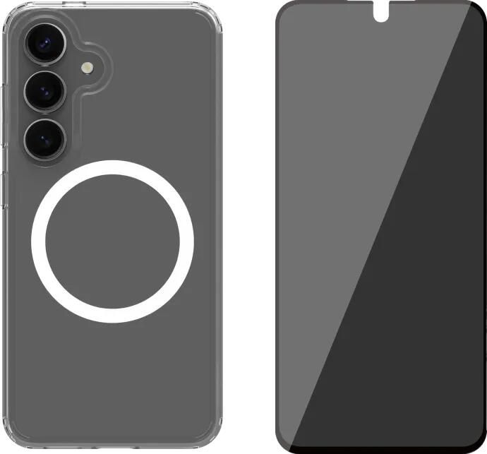 BlueBuilt Back Cover Samsung Galaxy S25 Transparant+ Privacy Screenprotector Glas