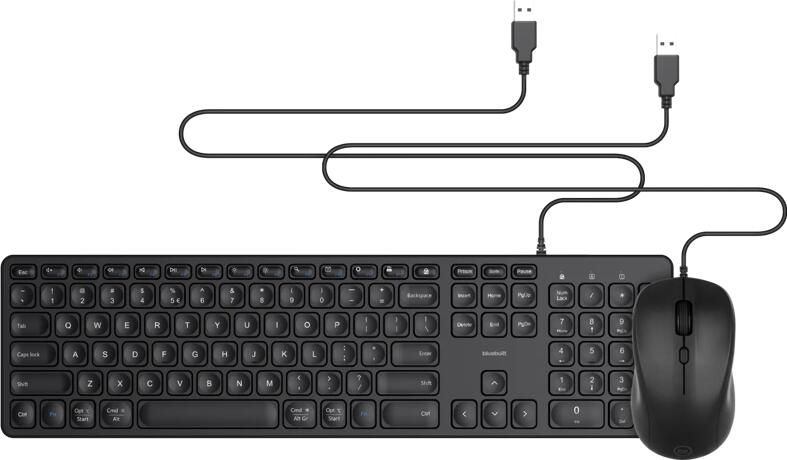 BlueBuilt Bedraad Toetsenbord QWERTY + Filum Bedrade Muis