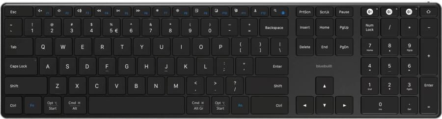 BlueBuilt Draadloos Bluetooth Toetsenbord Pro QWERTY